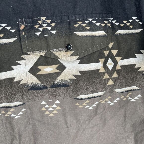 Cumberland Outfitters Western Black Pearl Snap Shirt Size XXLT Aztec - Picture 4 of 7